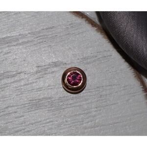 14k Rose Gold Pink Stone Pendant 0.9G / 7mm